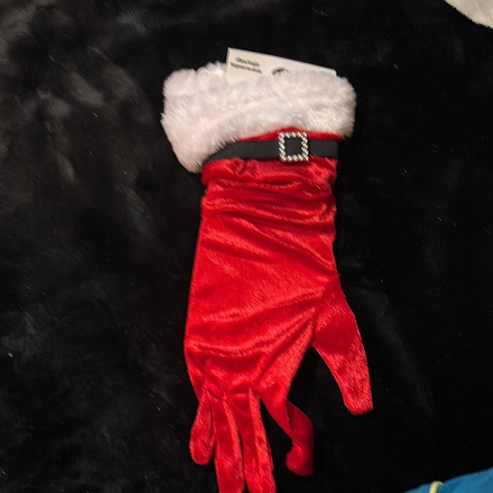 Icing Red Santa Gloves with White Fur Trim